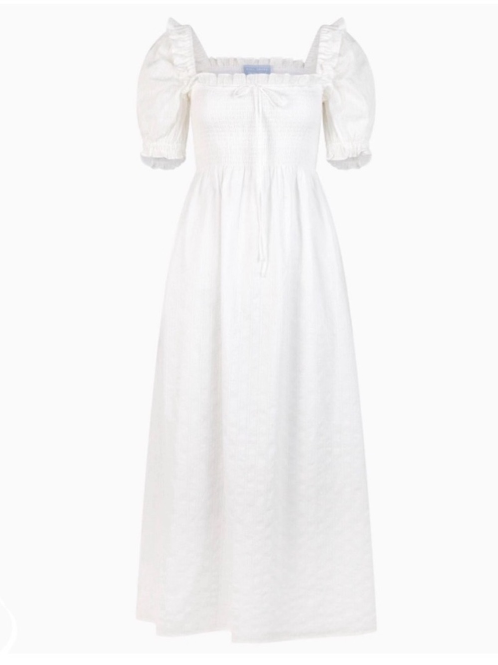 Hill House Scarlett Nap Dress in linear swiss dot